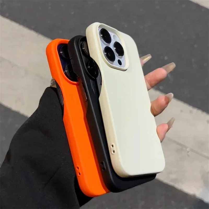 Fashion Soft Candy Liquid Silicone Phone Case For iPhone 11 12 13 14 15 Pro Max Plus Shockproof Bumper Back Cases Cover