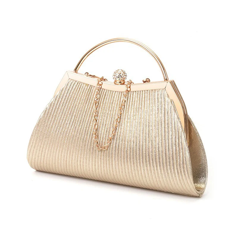 

Ladies' Wedding Clutch Bag Cross-border Diamond-encrusted Dinner Bag Folded Metal Handbag Mini Bag