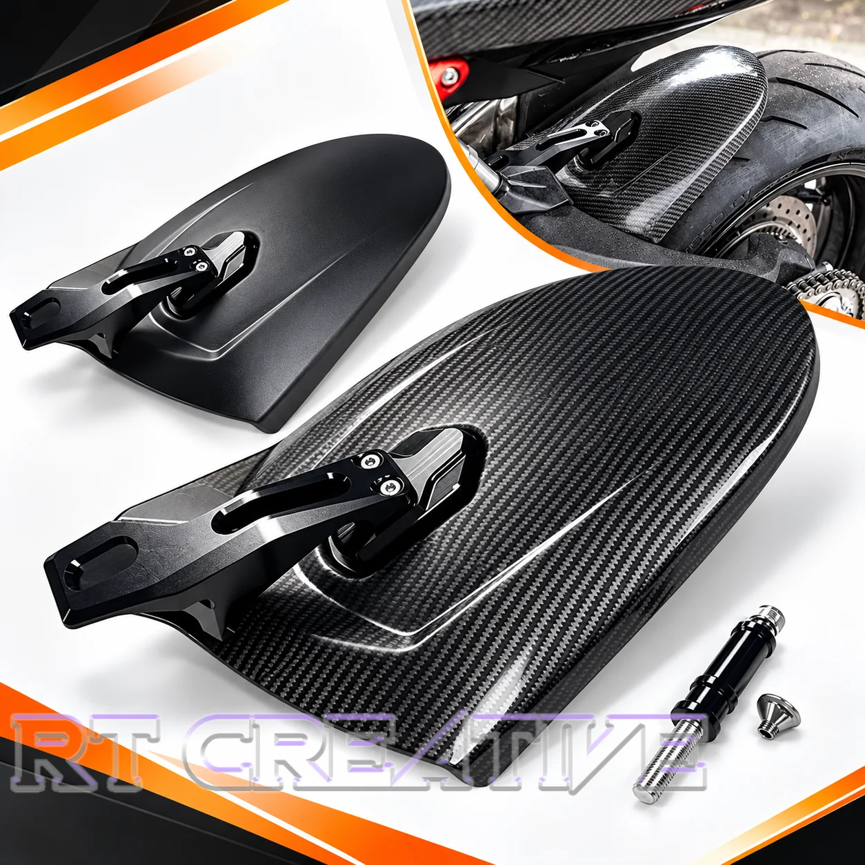 Sport Bike Rear Extended Mudguard Splash Shield Water Blocking Fender Fit QJMOTOR SRK921RR