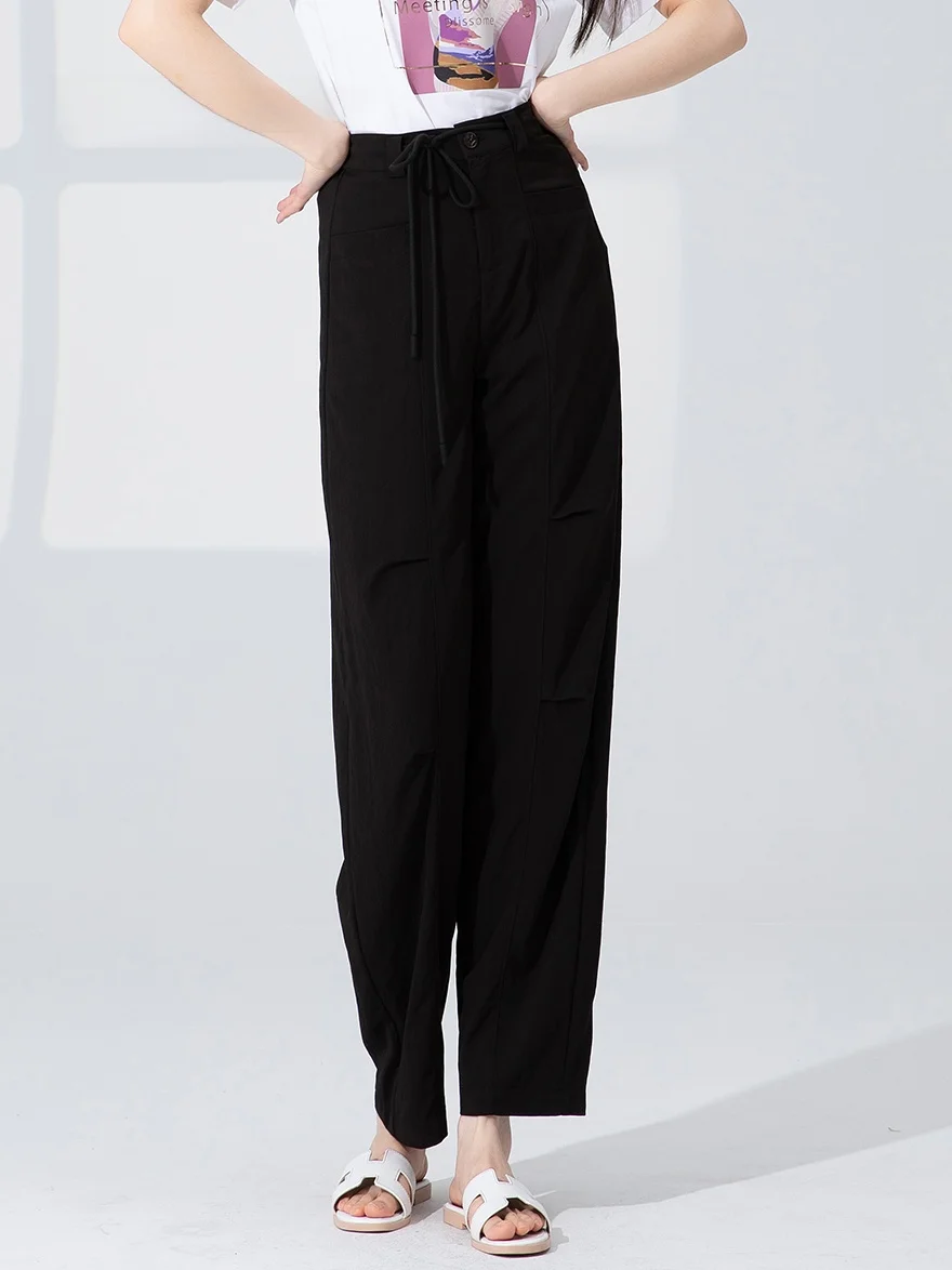 

Dailanzhi Summer New Sle Comfortable High Waist Bla Women's Pants Versatile Long Leggings Slimming Effect Casual Trousers