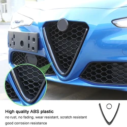 ABS Carbon Fiber Texture Front Grille Decoration Frame Cover For Alfa Romeo Giulia 2017-2020 Exterior Accessories