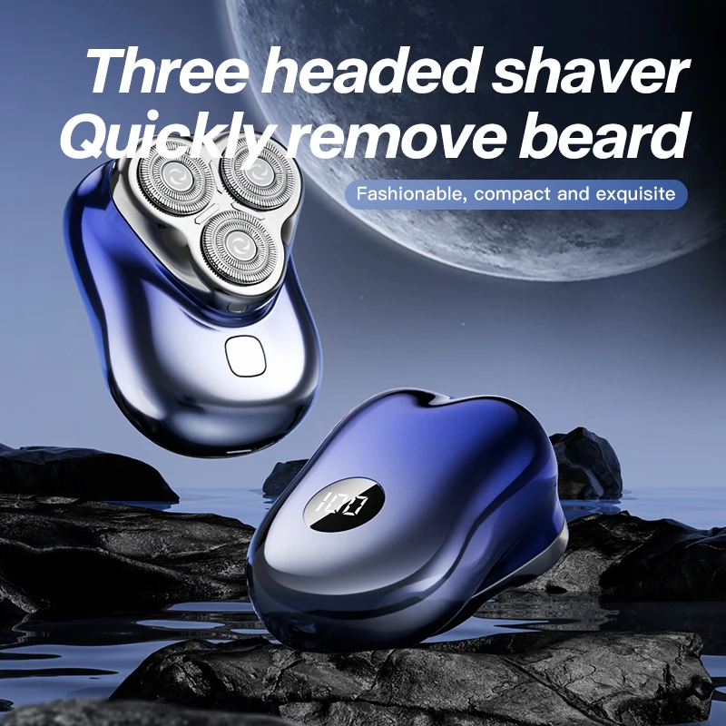 3D Floating Magnetic Blades Men Electric Shaver Mini Portable High Speed Travel Beard Knife Rechargeable Rotary Electric Razor