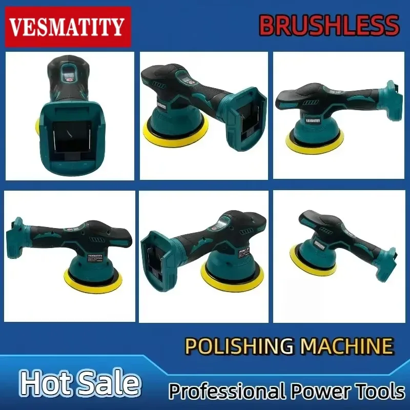 Cordless 8 Gears Car Polisher Adjustable Auto Electric Waxing Sanding Sealing Glaze Power Tool Fit Makita Battery - view 3