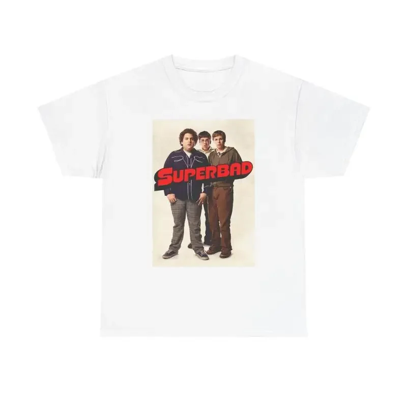Superbad Movie Poster T Shirt Retro Comedy Mclovin Funny Heavy Cotton