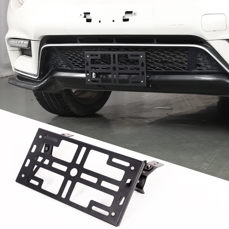 Front License Plate Holder Carbon Steel Front Bumper License Plate Mount Car Accessory For Nissan Juke F15 2011-2019 US Version