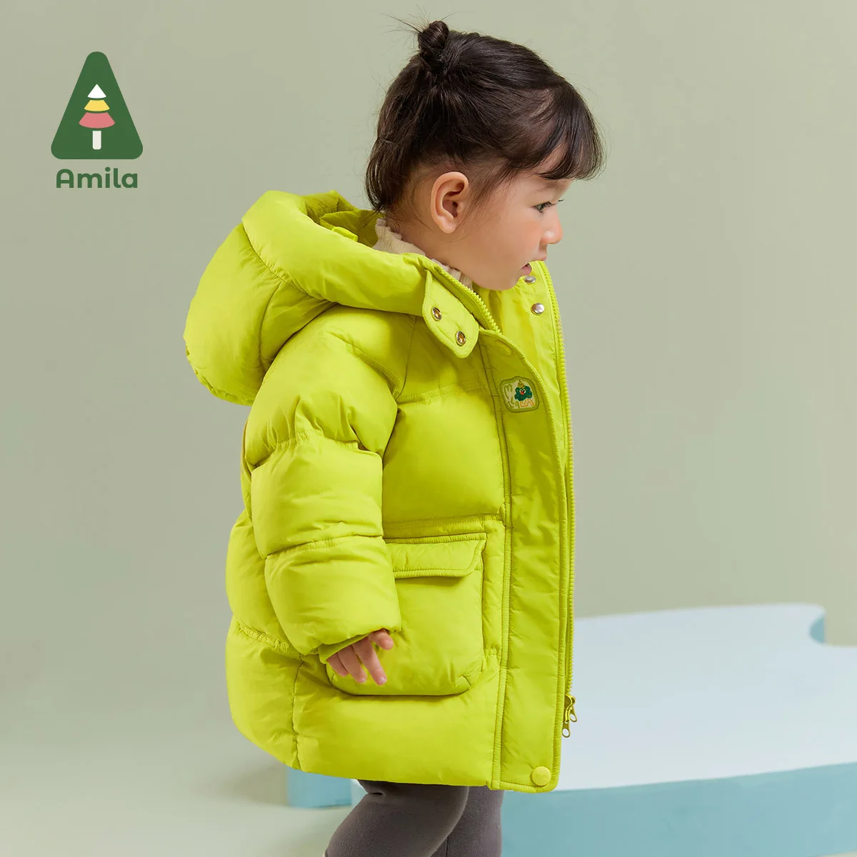 Amira Baby Children‘s Down Jacket 2024 Winter New Multicolor White Goose Down Slightly Waterproof Antifouling Oilproof Jacket