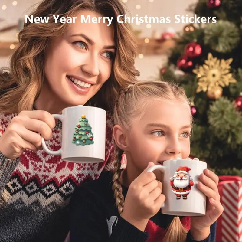 50pcs Weihnachten Kinder Spaß Papier Aufkleber hausgemachte Buchhaltung Aufkleber auf Laptop dekorative Scrap booking DIY Weihnachts dekoration