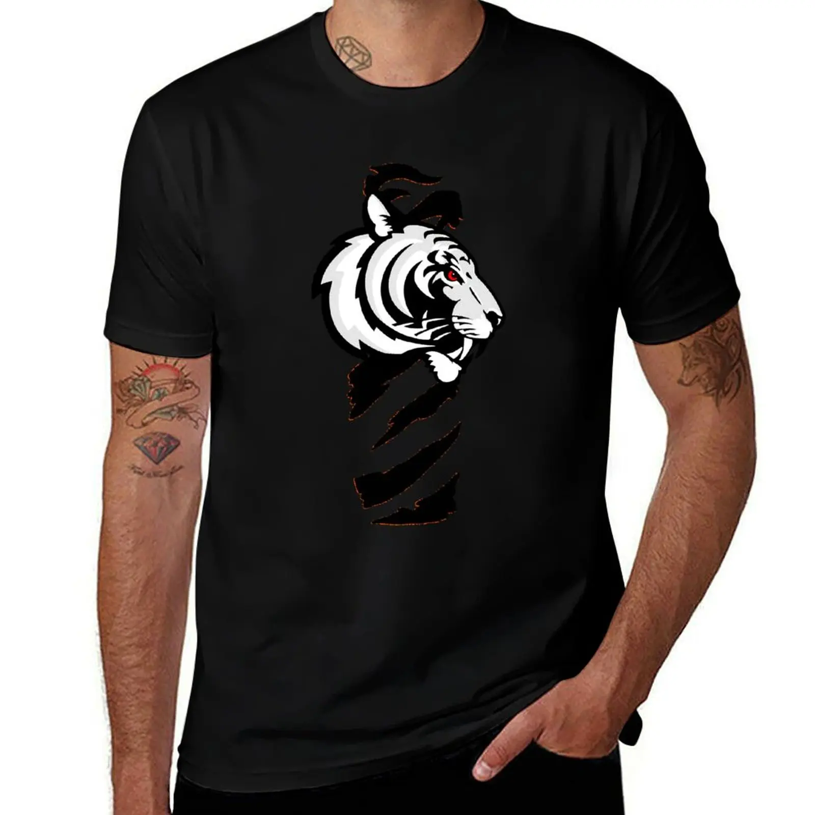 

White Stripez T-Shirt black cotton t-shirt plain for man package man t shirt heavy cotton T-Shirt