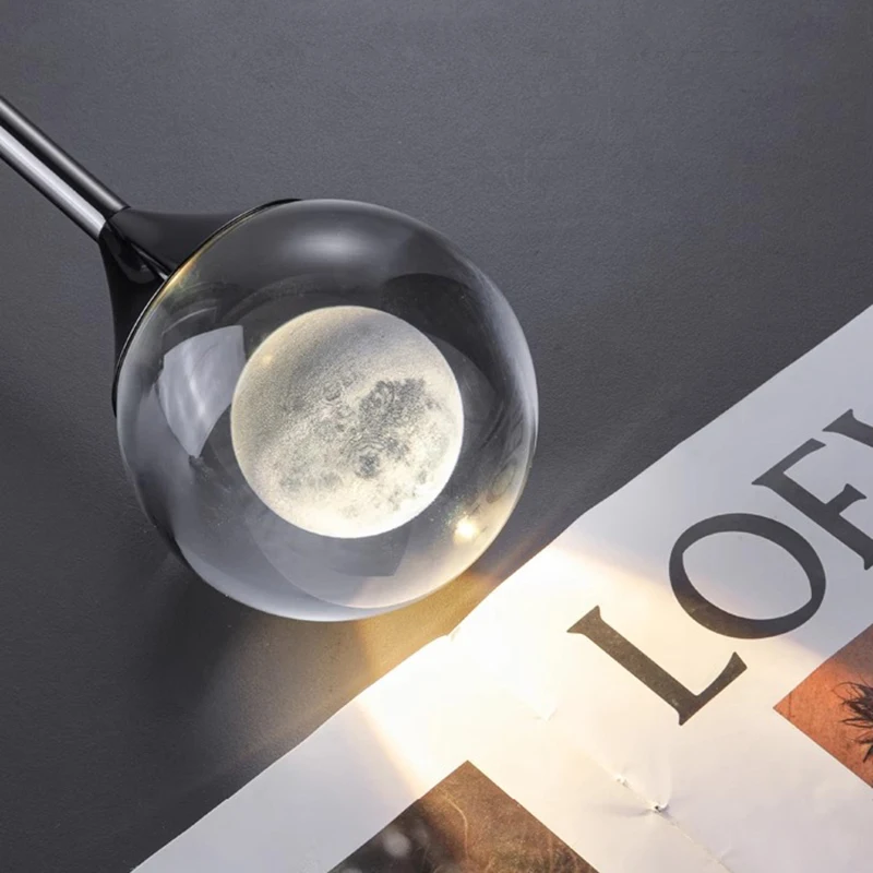 Modern Creative Fashion Circular Glass Ball LED Pendant Light for Stair Living Room Attic Dining Table Chandelier Indoor Fixture