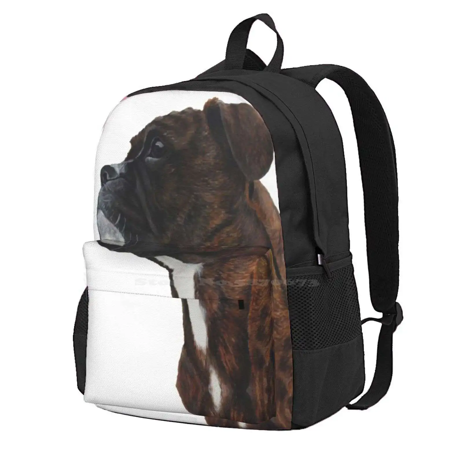 

Brindle Boxer Hot Sale Schoolbag Backpack Fashion Bags Boxer Dog Puppy Love Friend Brindle Dogs Animals Home Fine Art Original