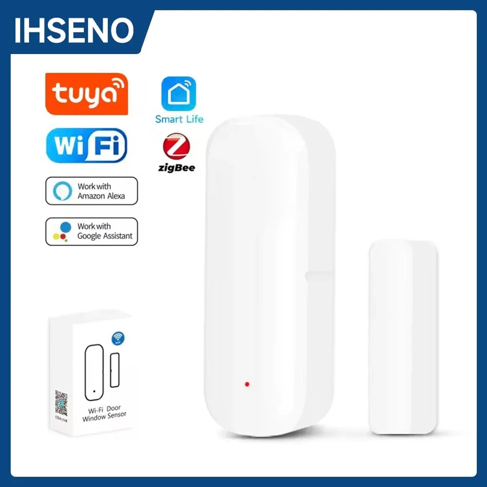 Tuya Smart Home WiFi/Zigbee Door Sensor Alarm Window Door Open/Closed Detectors Security Protection Smart Life for Alexa Google