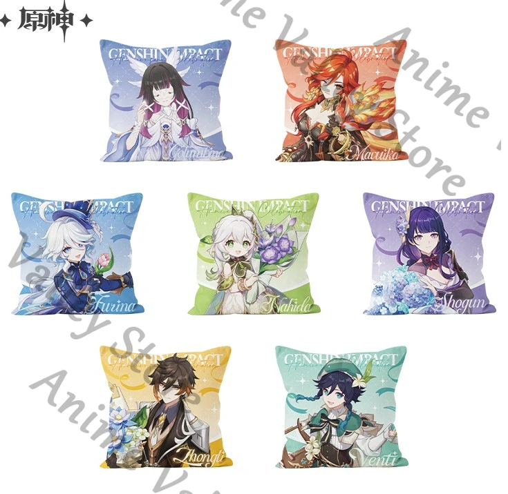 

Official Anime Genshin Impact Columbina Furina Cosplay Fifth Anniversary Throw Pillow Cartoon Back Cushion Couch Pillows Xmas