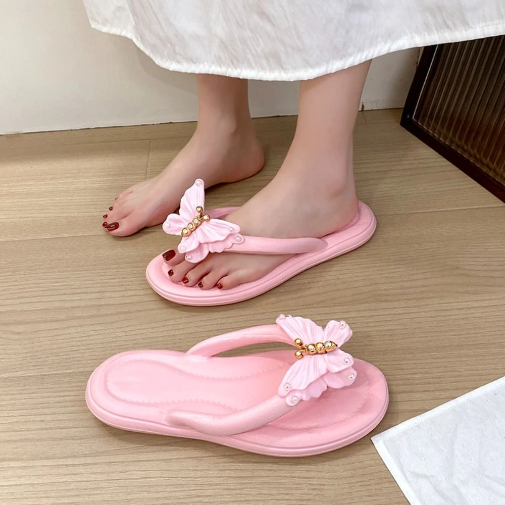 Cute EVA Colorful Butterfly Slippers Thick Soled Anti Slip Slides Sandals Shoes Summer Slippers for Women Beach