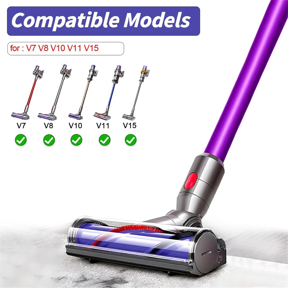 ABKR Kopf für Dyson V7 V8 V10 V11 V15 Staubsauger Bodenbürstenkopf Ersatzteile