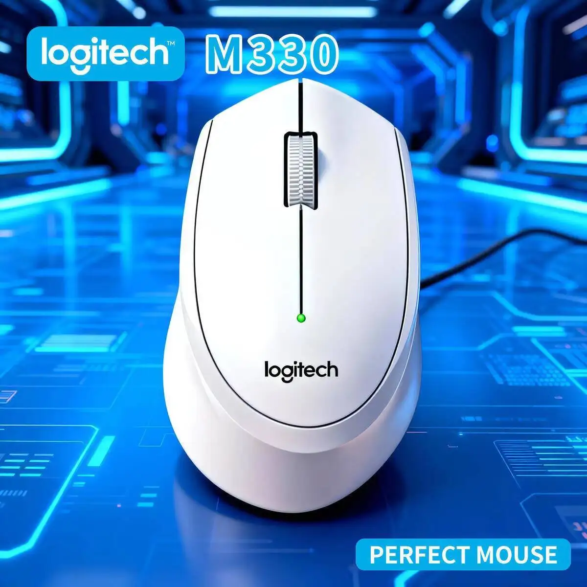 

Беспроводная бесшумная мышь Logitech M330, 2,4 ГГц, 1000 точек на дюйм, USB-наноприемник, удобная ручка для офиса, дома, ПК, ноутбука