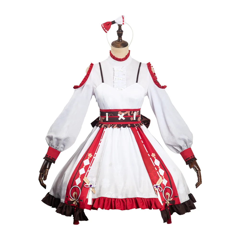 Genshin – perruque de Cosplay Yae Miko Lolita, Costume d'halloween et de carnaval pour femmes et filles adultes