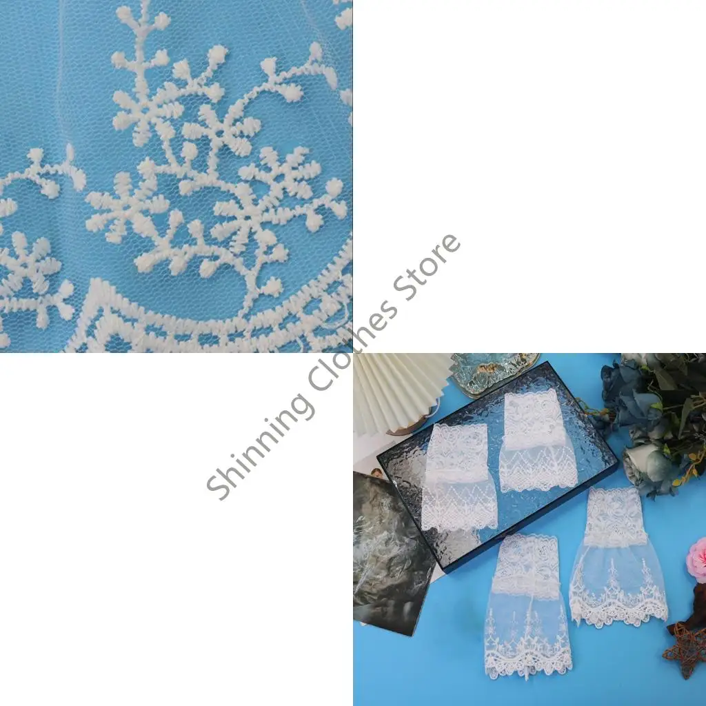 M68A Breathable Multi Layered Lace Collar Detachable Neckpiece For Blouses Tops Elegant Everyday Enhancement