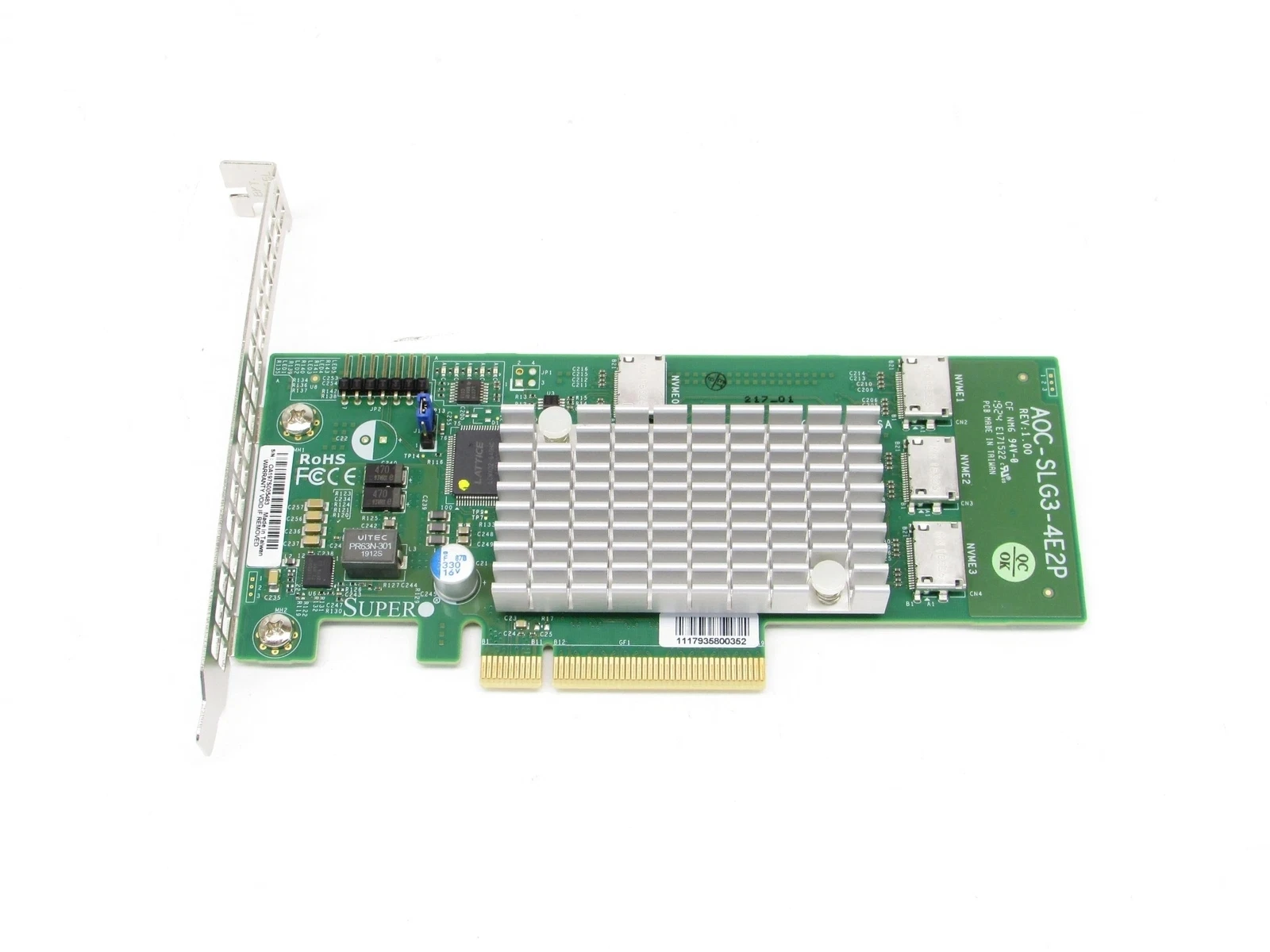Supermicro AOC-SLG3-4E2P PCIe to SFF-8611 NVME U.2 Quad-Port Host Bus Adapter