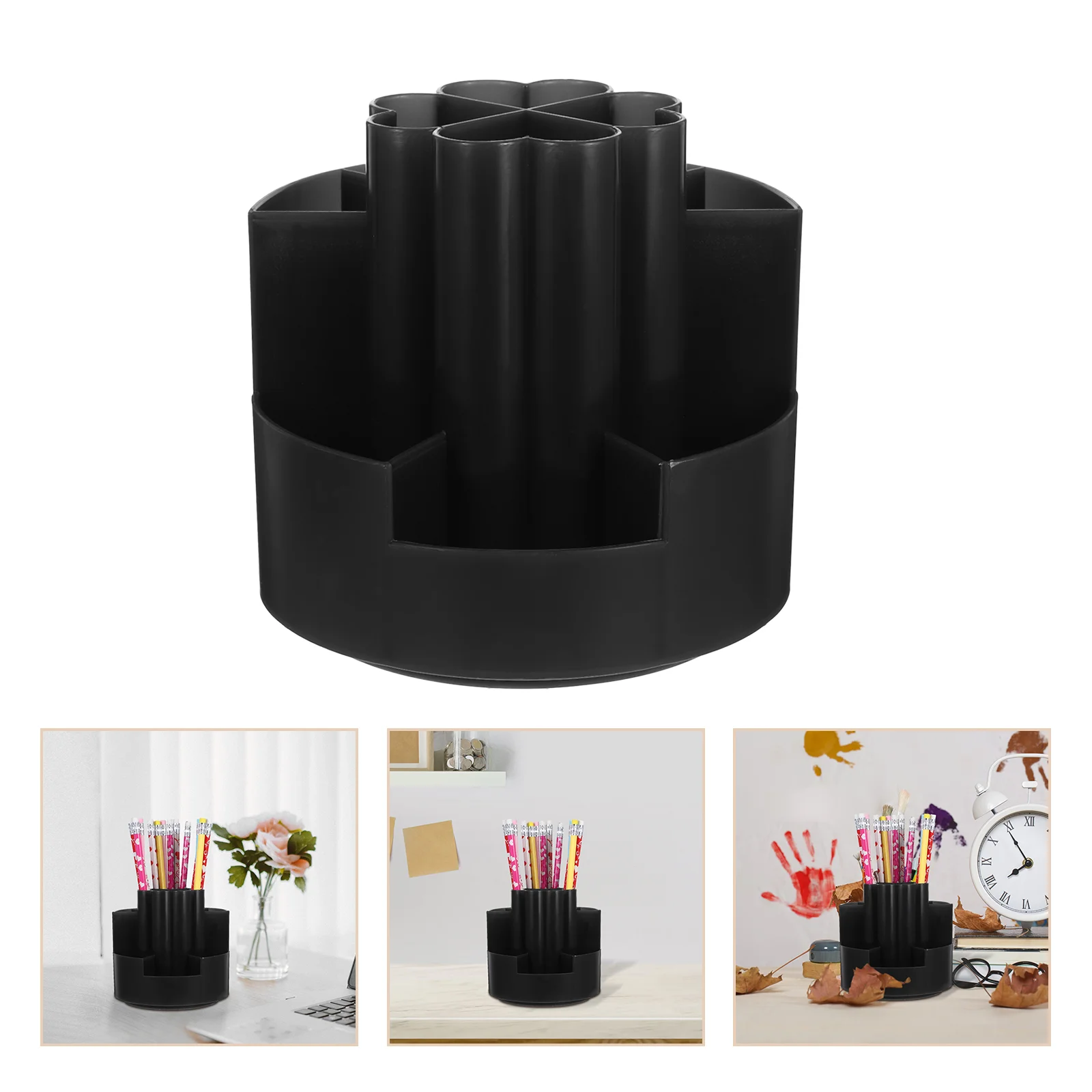 Four Leaf Pen Holder Desk Organizer for Pens Rotating Pencil Classroom Make up Brush Pp Stationery