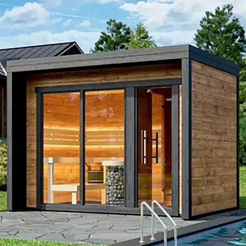 4 person garden large steam high-end luxury outdoor sauna family shower steam sauna