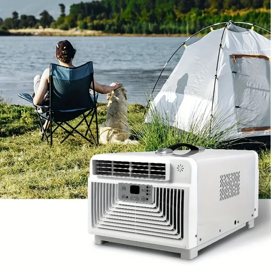 2200BTU Camping Air Conditioner Heating Cooling Portable 300W Intelligent Remote Control Mobile Tent Air Conditioner