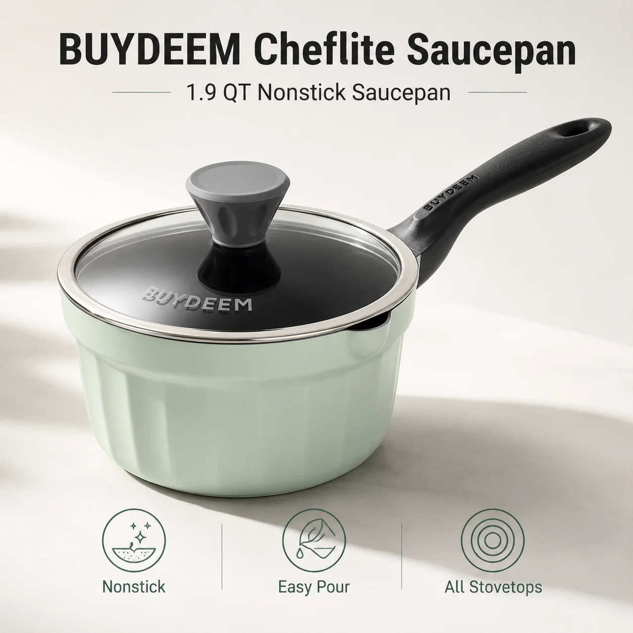 Pour Pot Aluminum - BUYDEEM CP141 2QT Nonstick Sauce Pan,