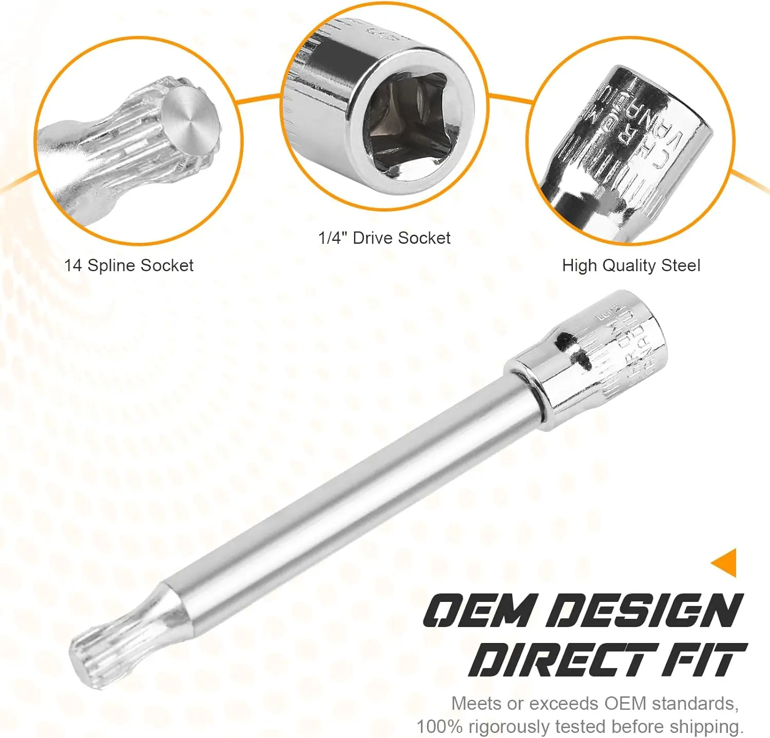 DPS6 Dual Clutch Transmission Reset Tool for Ford Focus - 6DCT250 DSG Actuator Motor Release Unlock Tool, 6mm 14 Spline Socket