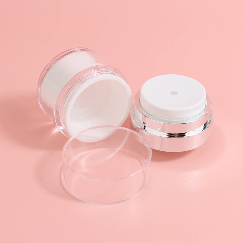 Refillable Acrylic Cream Bottle for Creams and Lotions Portable Cosmetic Container  Travel Bottle Vacuum Design Empty Bottle