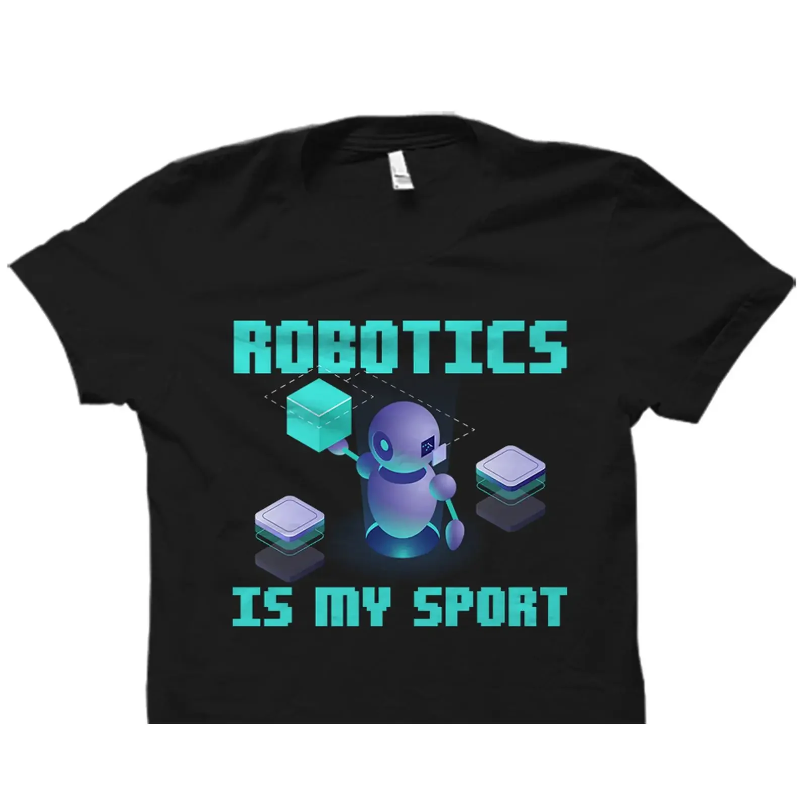La robotique, c'est mon sport - T-shirt drôle et mignon avec robot - Ingénieur, science - Pour les passionnés - Graphique vintage délavé - Confortable, doux - Homme - Décontracté