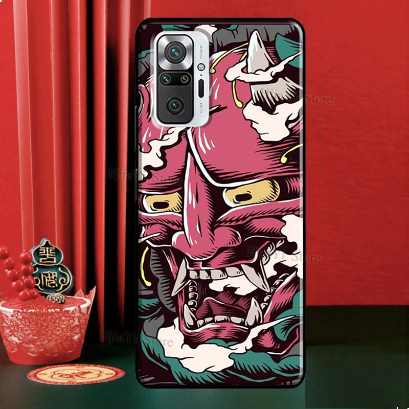 Hannya Demon Oni Case For Xiaomi Redmi Note 12 Pro 11 9 8 10 Pro 9S 10S 11S 12S Redmi 12C 9C 10A 10C Cover