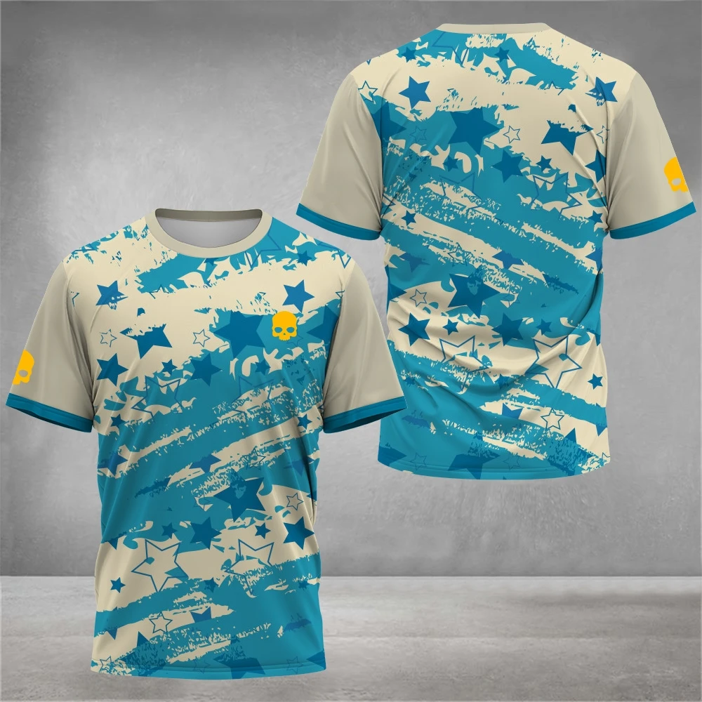 Summer Gym Men\'s T-Shirts Crew Neck Short Sleeve Colourful Print Tennis Running T-Shirt Casual Comforts Outdoor Sportswear Tops