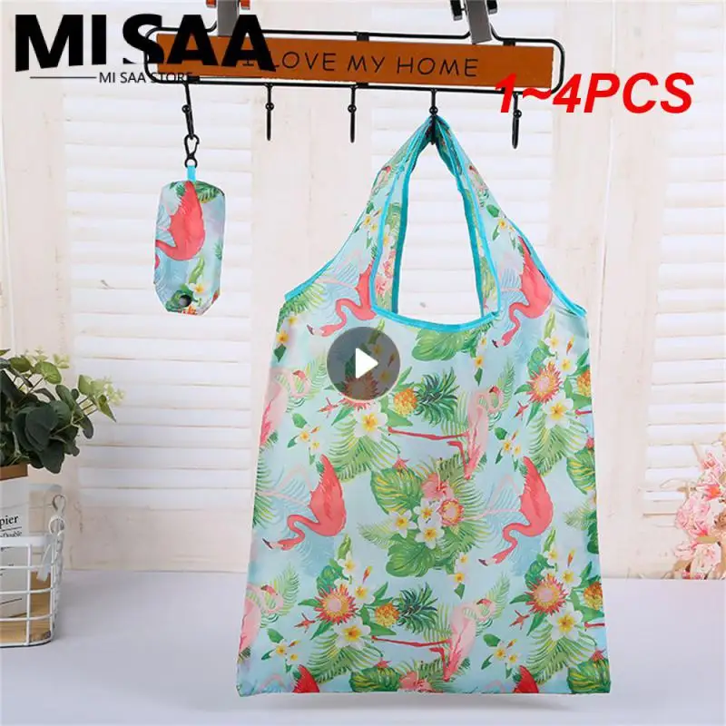 1~4PCS Washable Gift Bag Fashionable Compact And Versatile Floral Grocery Bag Household Products Sustainable Foldable