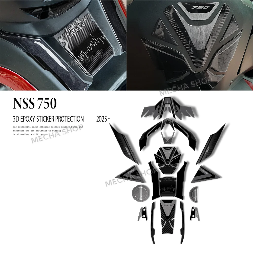 

For NSS 750 Motorcycle 3D Gel Decals Accessories Fuel Tank Decorative Protective Stickers Kit Waterproof