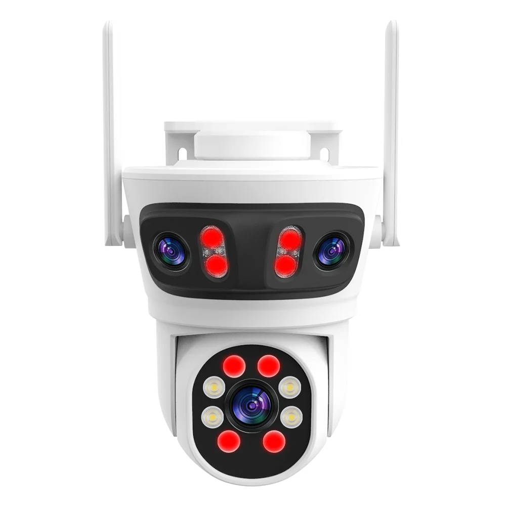 Tuya APP 3MP Onvif  Triple  Lens Full Color Wireless PTZ IP Dome Camera AI Humanoid Detection Home Security CCTV Baby Monitor