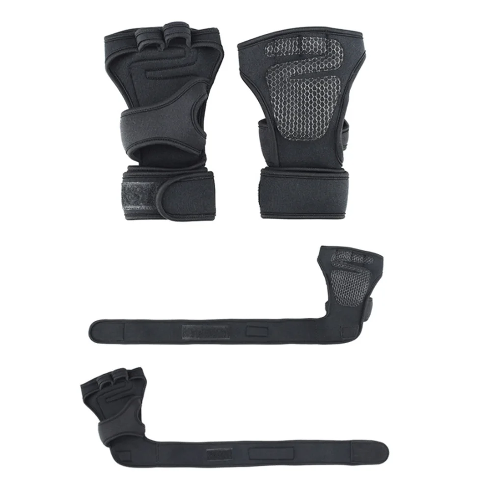 

1 Pair Anti-Slip Silicone Gel Palm Half Finger Gloves For Weightlifting Fitness Yoga Durable Protective Gym Mittens Cycling