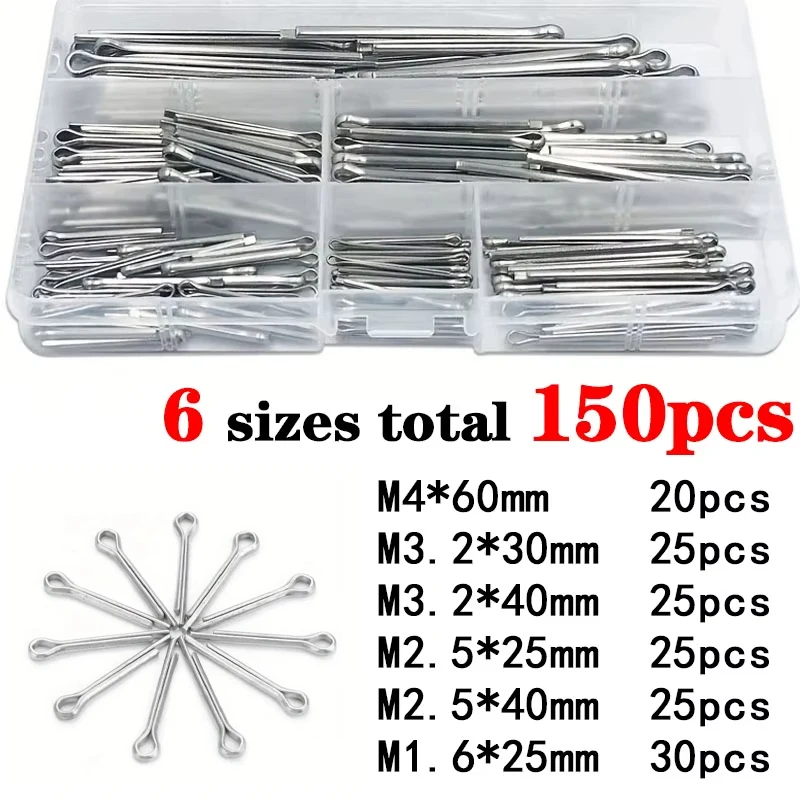 150Pcs Sliver Split…