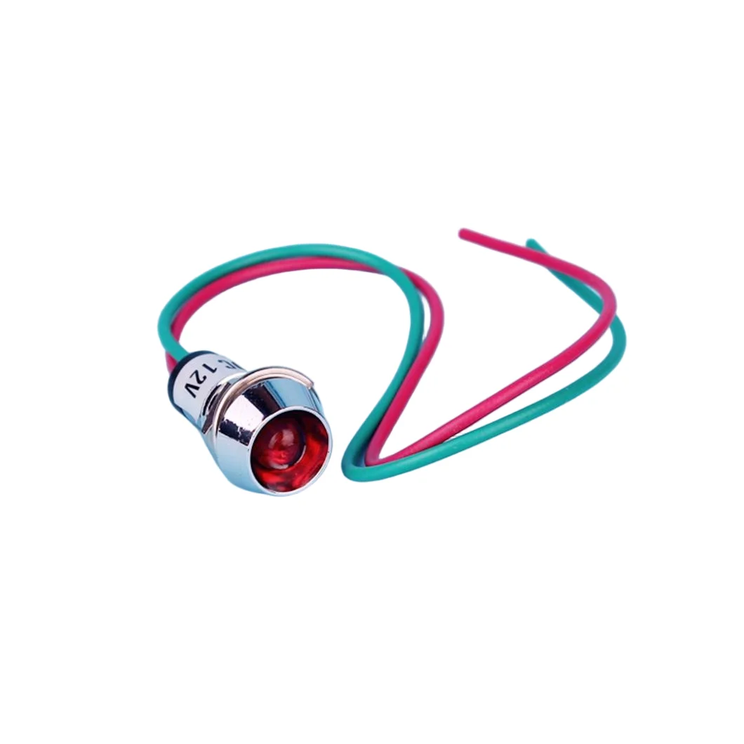 

ABILKEEN PED-10 10mm Metal LED Indicator Lamp with Wire Lead Pilot Signal Light for Panel Mount 20PCS/LOT