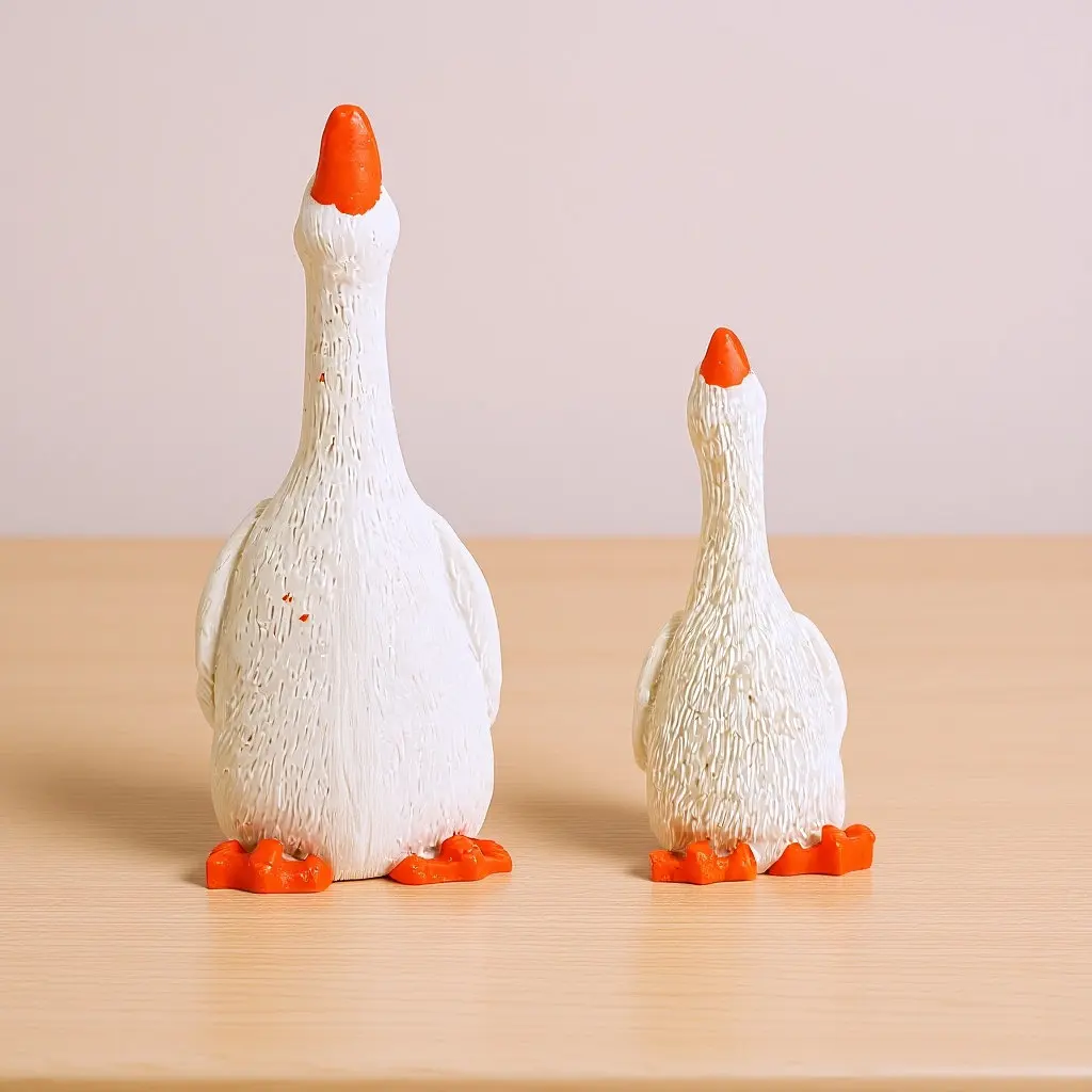 2Pcs Garden Duck Statue Resin Craft Animal Sculpture Home Decoration for Yard Desktop Resin Duck Ornament Garden Sculpture