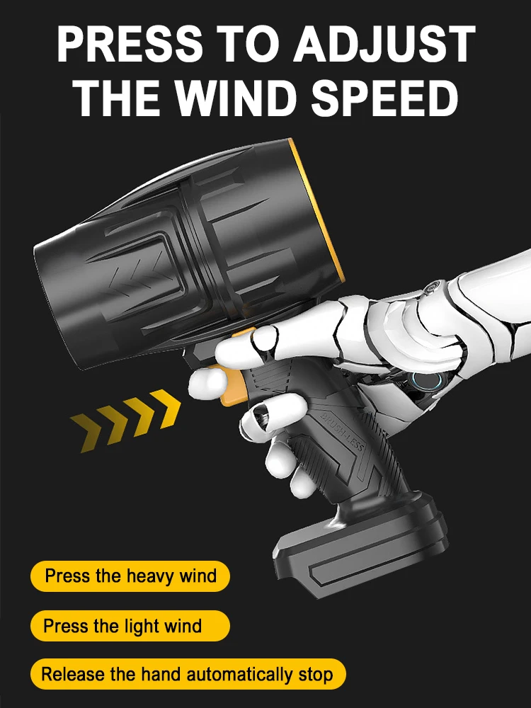 

850W High Power Turbo Fan 500g Thrust Violent Fan Stepless Speed Turbofan Leaf Blower Handheld Mini Jet Fan for Makita Battery