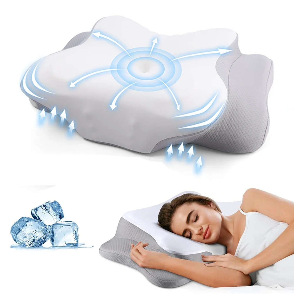 Schmetterlings-Memory-Foam-Kissen Ergonomisches Orthopädisches Nackenkissen zur Schmerzlinderung Zervikale Unterstützung Schulter-Kopf-Kissen mit Bezug
