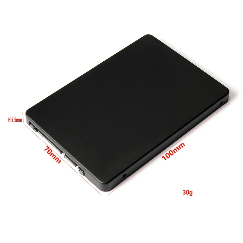 Mini Pcie M SATA SSD do 2,5 Inci SATA3 Adapter Kartu z obudową Tebal 7 Mm Hitam