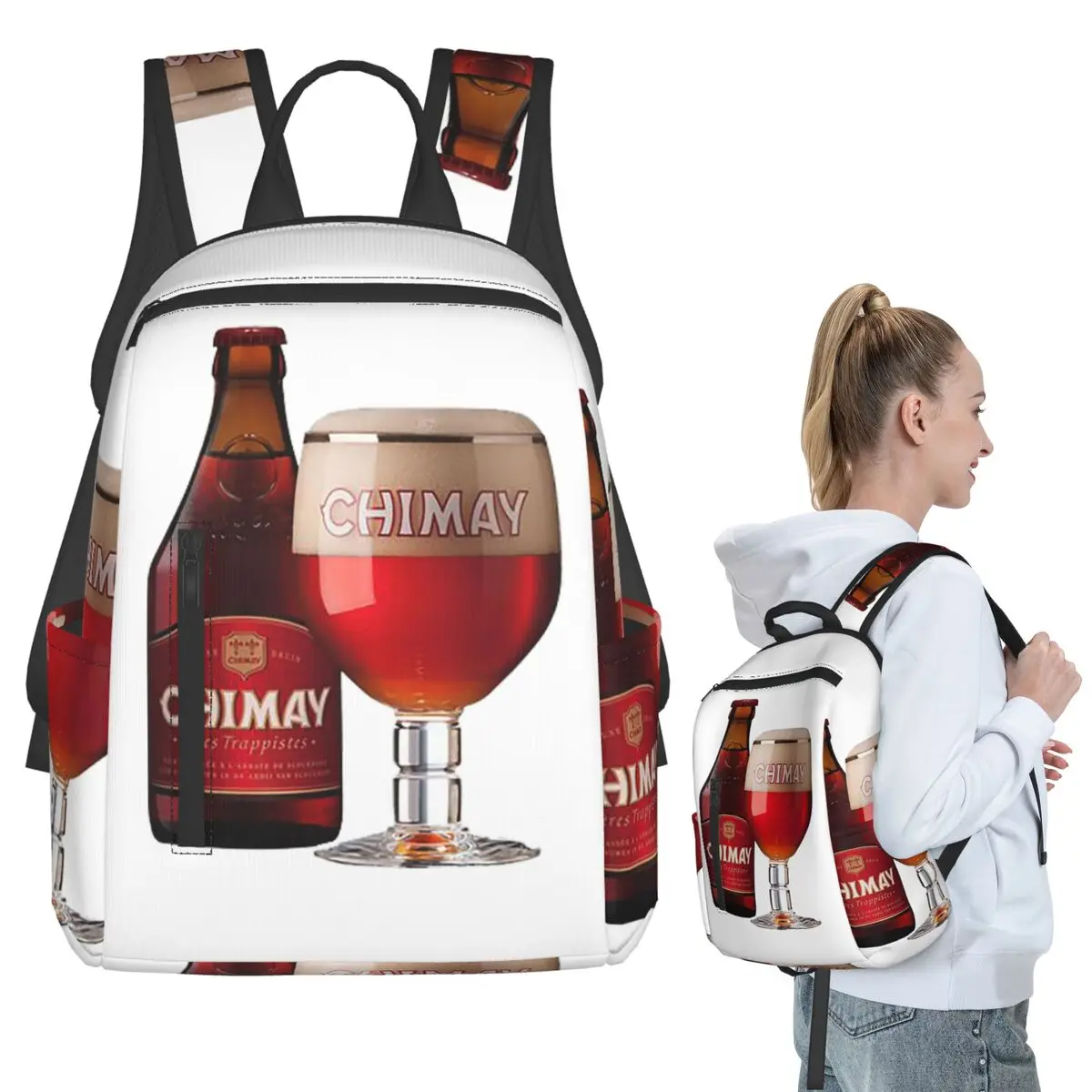 

Рюкзак с логотипом Chimay, студенческая сумка для книг, детская школьная сумка, сумки на плечо для компьютера, сумки для мальчиков и девочек