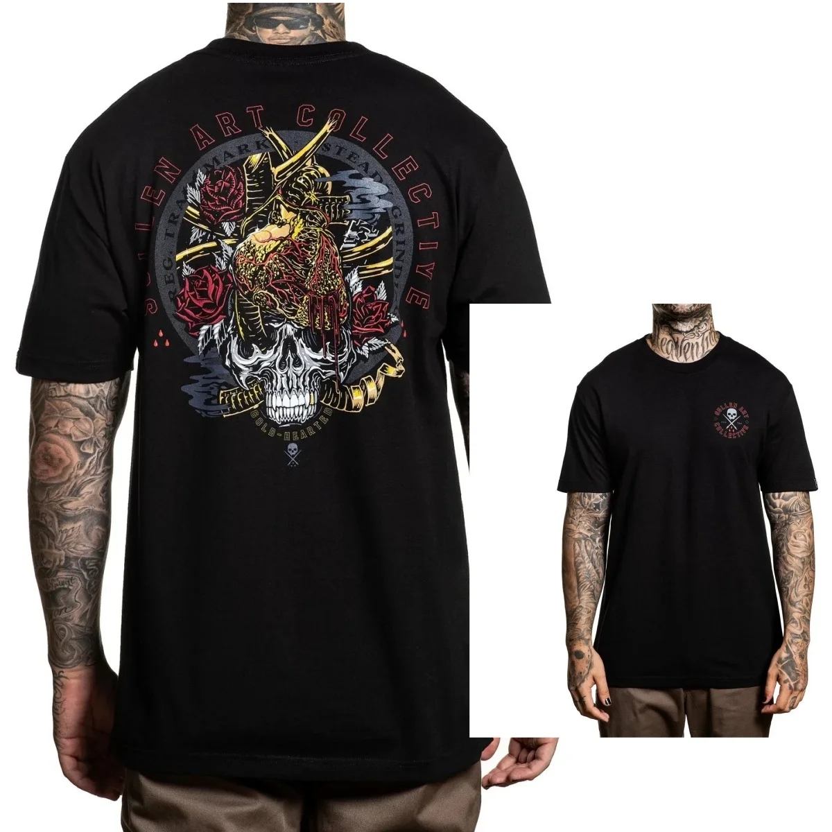 Sullen Art Collective Gold Hearted Standard Fit Mens T-Shirt Tattoo High-end Luxury Unisex Style Both of Men and Women