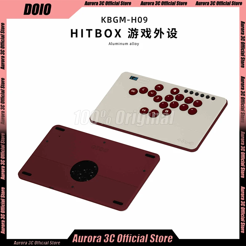 DOIO HITBOX KBGM-H09 Portable All Aluminum Alloy A4 Joystick Arcade Gaming Keypad Custom Type-C Key PS4 PS5 XBOX Switch PC Steam