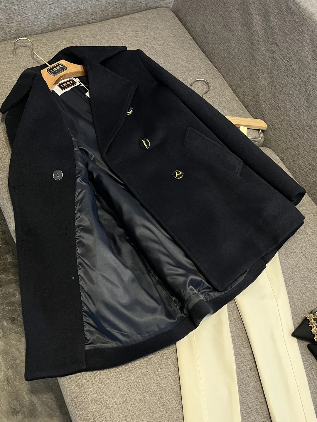 

Ele шерстяной костюм, пальто, женский прямой крой, свободный зимний модный новый поступление, универсальный плащ, топ X232