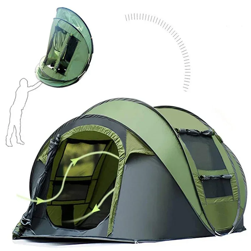 YOUSKY 3-4 Person Camping Tent Outdoors Camping Pop Up Tent Sunproof Four Season Park Camping Tent