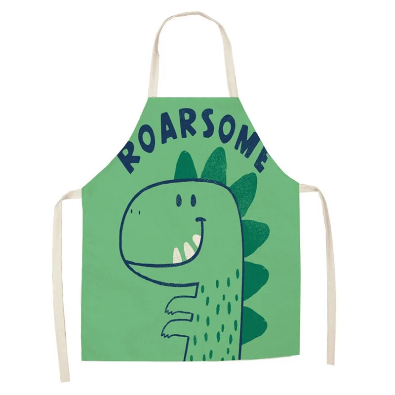 Creative little dinosaur pattern apron oil-proof adult and children printed apron home kitchen cooking sleeveless bib