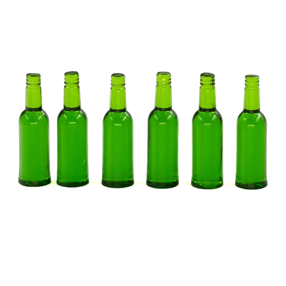 6Pcs 1/12 Doll House Miniature Resin Wine Bottle Simulation Drinks Model Toys for Mini Decoration Dollhouse Accessories