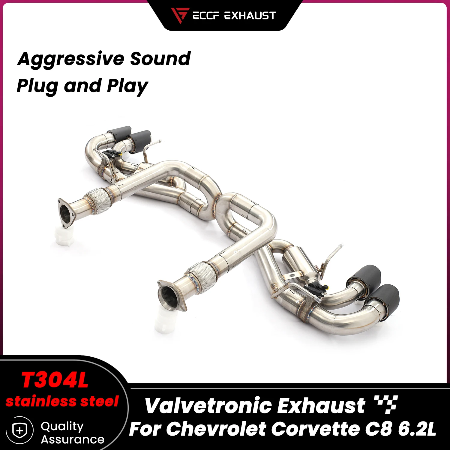 

Sports Valvetronic Exhaust Stainless Steel Catback Exhaust for Chevrolet Corvette C8 6.2L Aggressive Sound Performance Upgrade