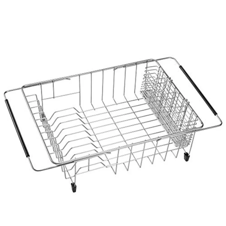 

Expandable in Sink Dish Drying Rack Large Dish Drying Rack with 4 Division Utensil Silverware Cutlery Holder Dish Drainer Shelf